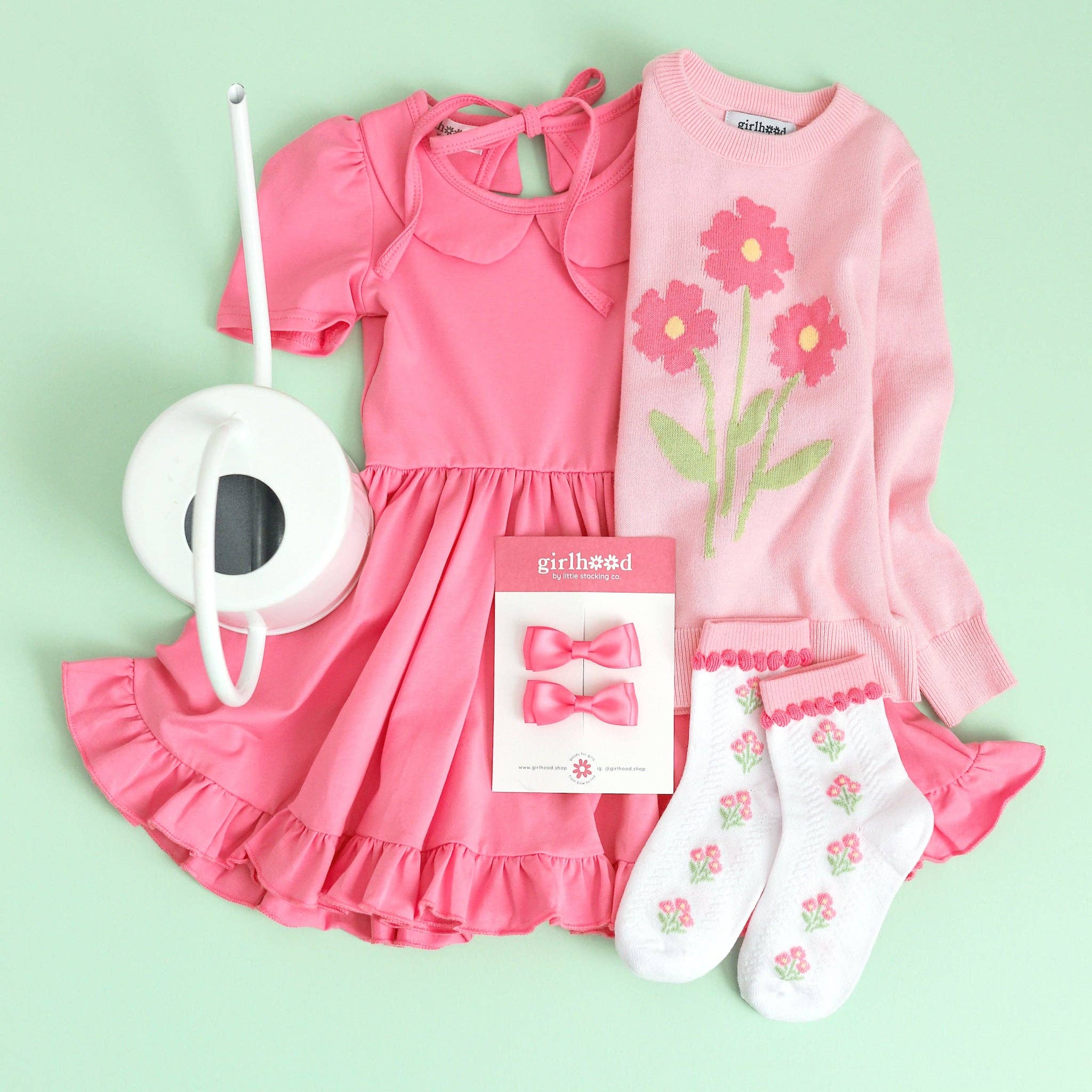 Pink Posey Midi Socks: 1.5-3 YEARS