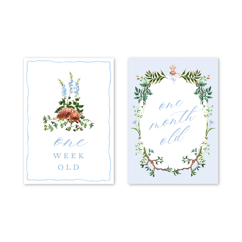 Woodland Blue: Milestone Cards - Set of 15
