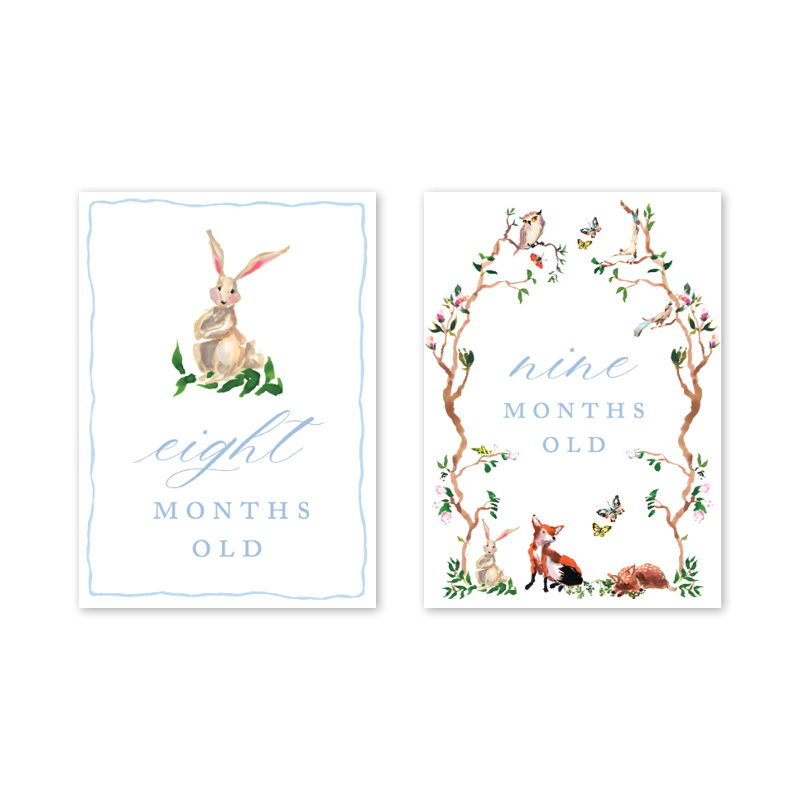 Woodland Blue: Milestone Cards - Set of 15