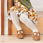 Fancy Knit Tights - Ivory: 3-4 YEARS