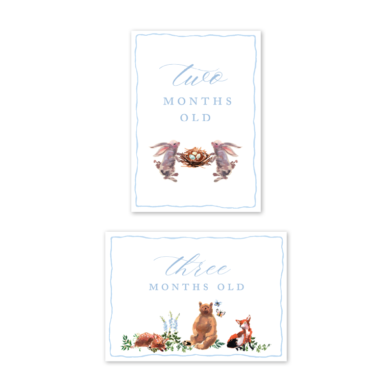 Woodland Blue: Milestone Cards - Set of 15
