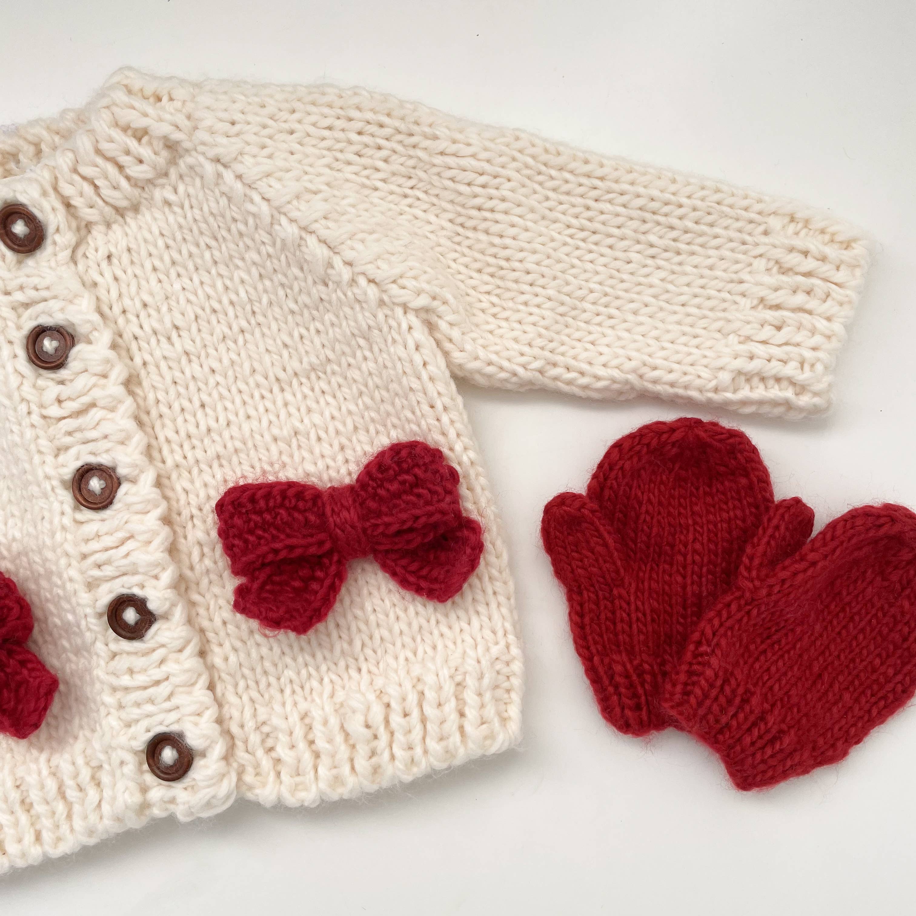 Classic Mittens, Red Baby Kids Gloves Gift Holiday Winter: XS; 3-6M