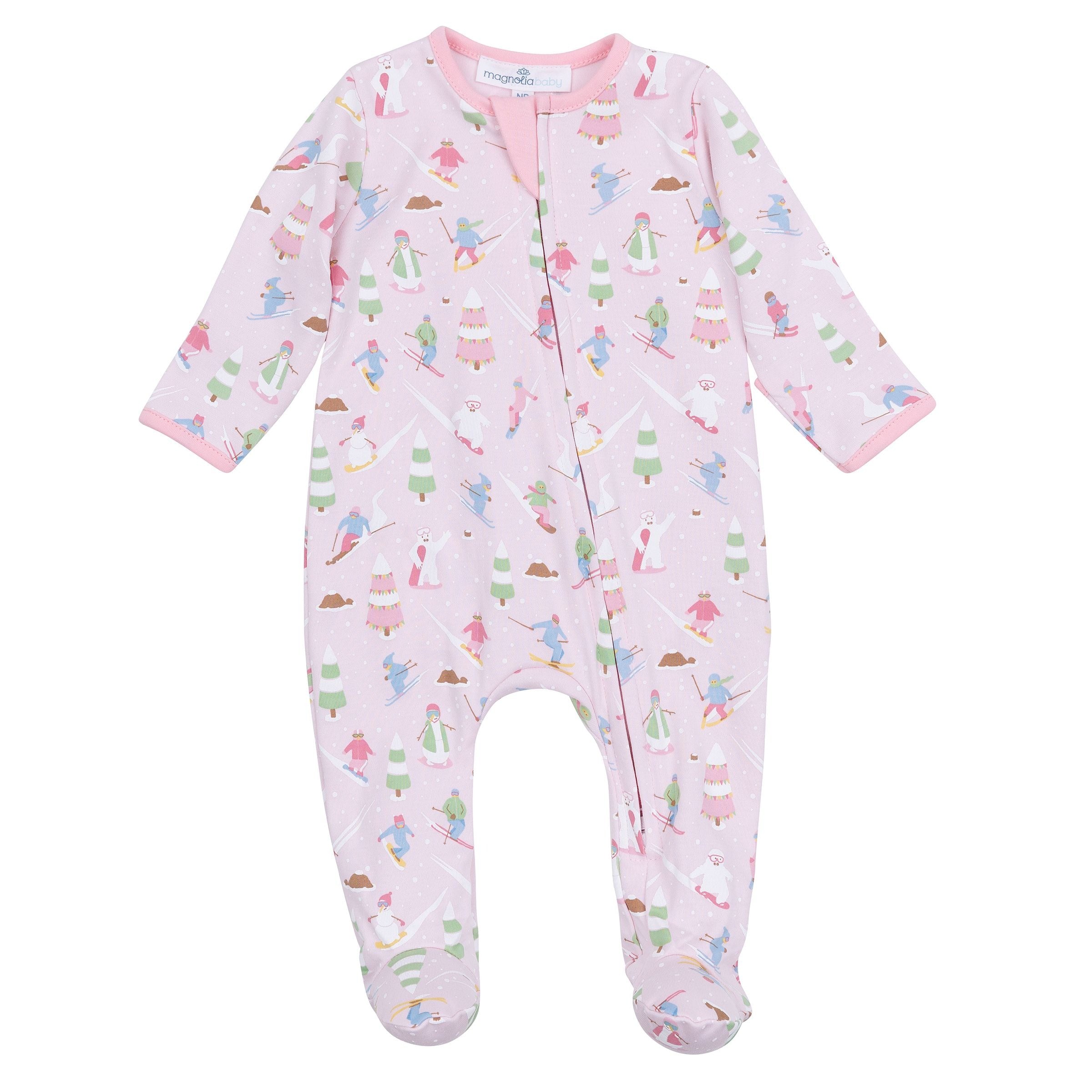 Ski Buddies Pink Zipper Footie