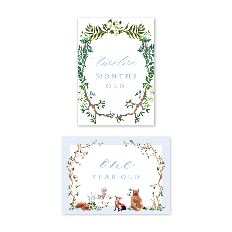 Woodland Blue: Milestone Cards - Set of 15