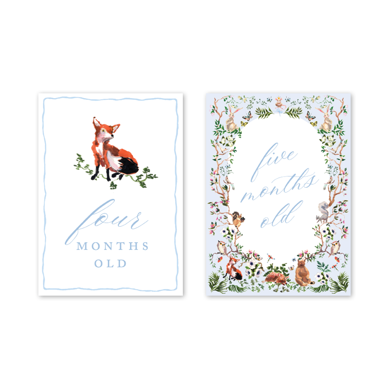 Woodland Blue: Milestone Cards - Set of 15