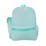 Mint Seersucker Medium Backpack w/ Pocket | Mint