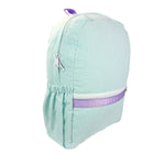 Mermaid Seersucker Medium Backpack w/ Pocket | Mint