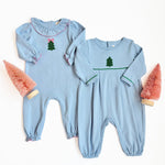LS Ramona Ruffle Romper - Christmas Tree