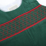 Green Christmas Smocked Overalls