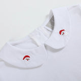White Cotton Santa Collared Onsie