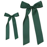 Satin Bow Alligator Clip - Evergreen Sash Clip with Large Bow