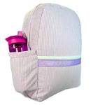 Lilac Seersucker Medium Backpack w/ Pocket