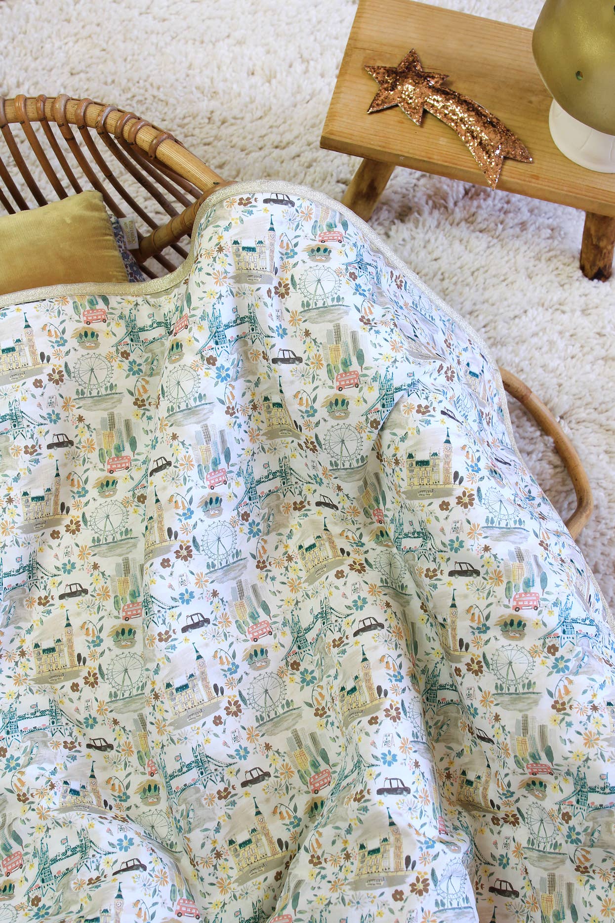 Baby blanket Liberty® fabric and fleece: GUS