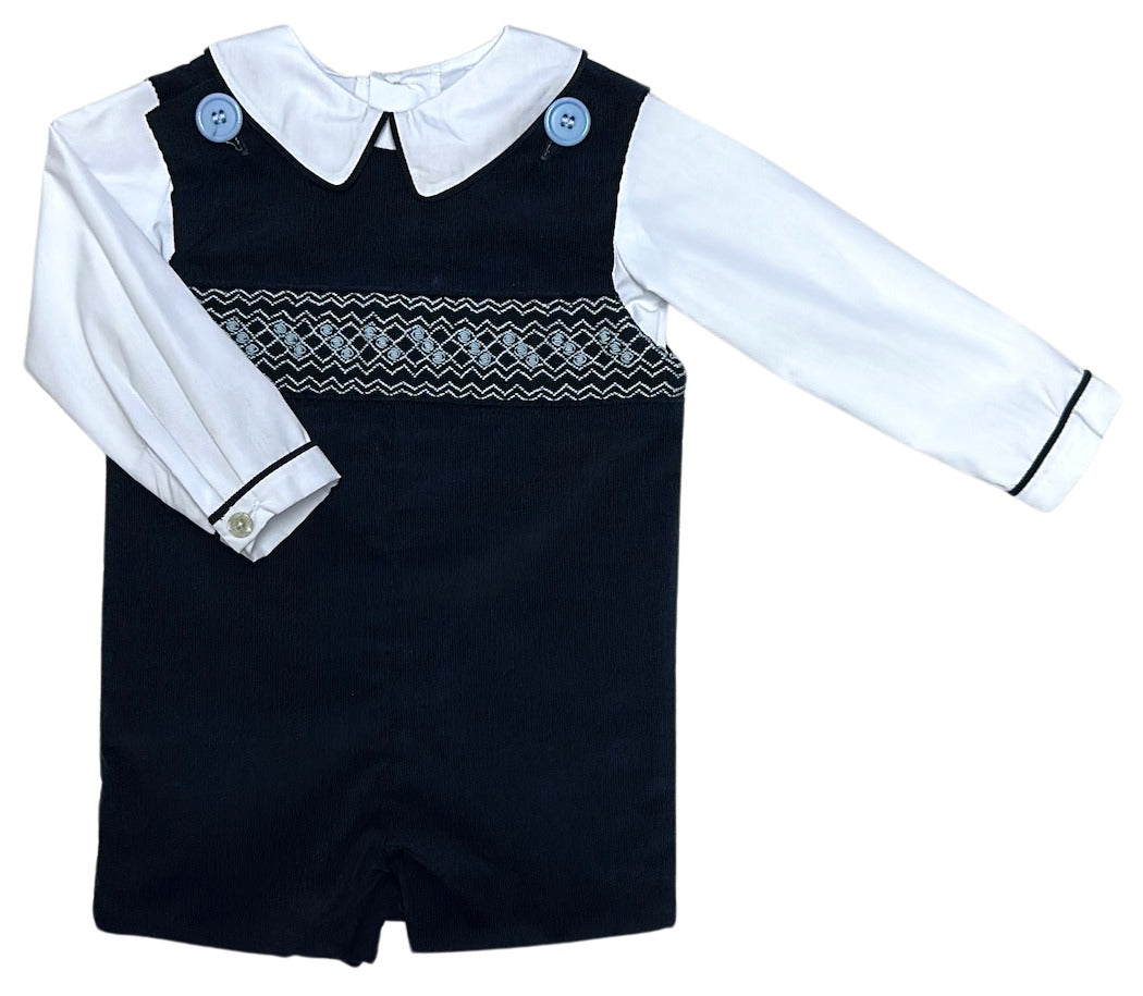 Hand Smocked Boy'S Overall Set London Collection