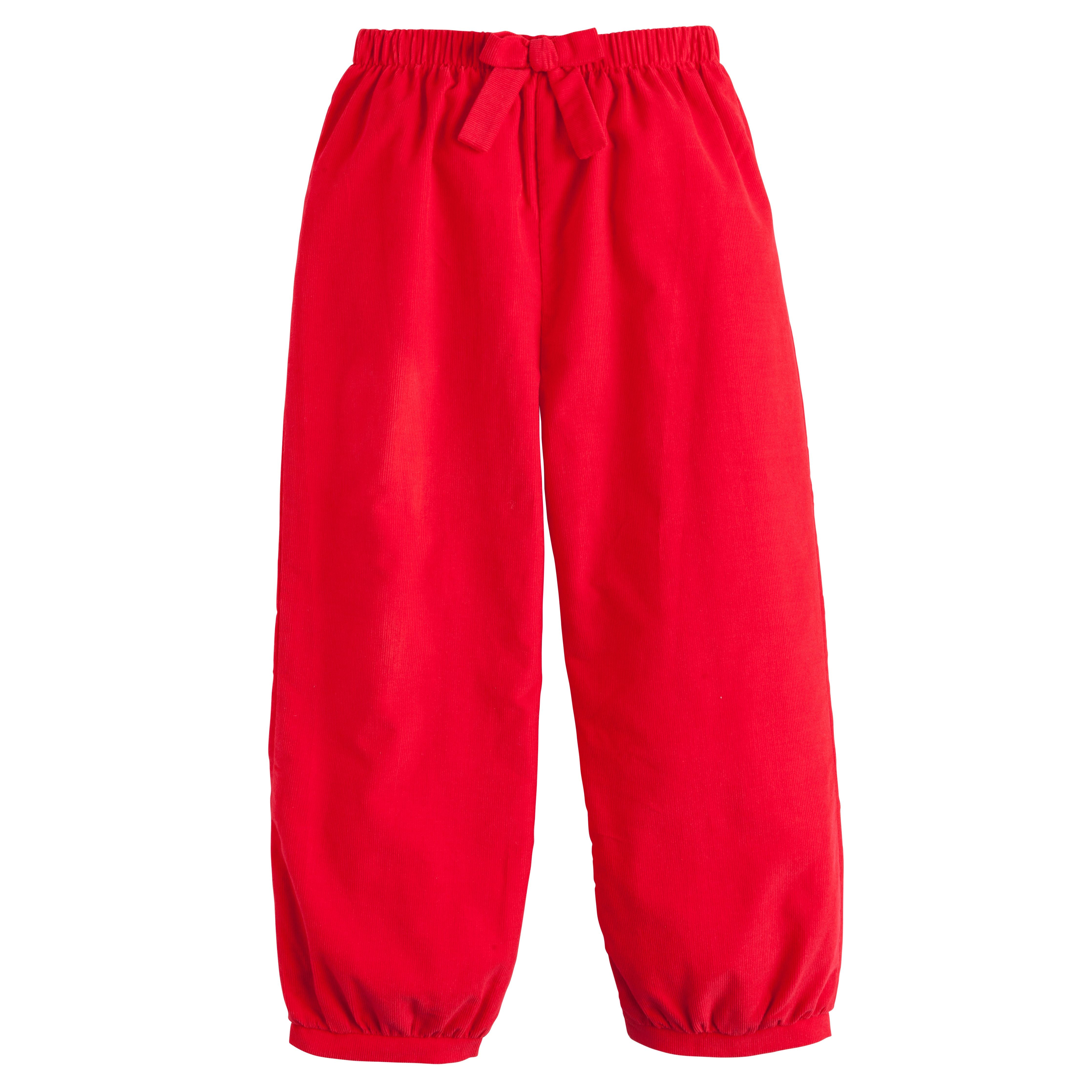 Banded Bow Pant - Red Corduroy