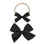 Satin Bow Alligator Clip - Black