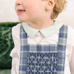 George Blue Tartan Overalls and Shirt