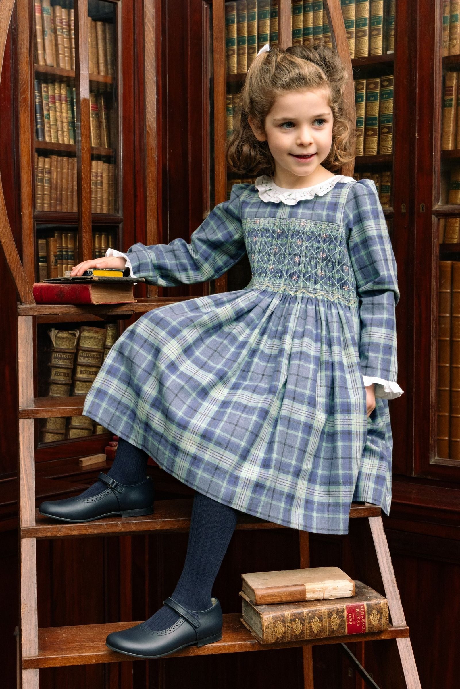 Heidi Blue Tartan Smocked Dress