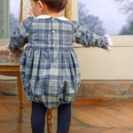 Heidi Blue Tartan Baby Romper