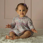 Pink Smocked Scalloped Babysuit