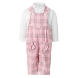 Check Dungaree and Blouse Set