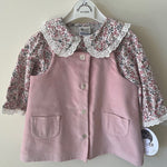 Velvet Jumper with Floral Blouse - Rose