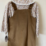 Velvet Jumper with Floral Blouse - Gold