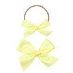 Satin Bow - Lemon Sash Clip: Small Bow / Alligator Clip