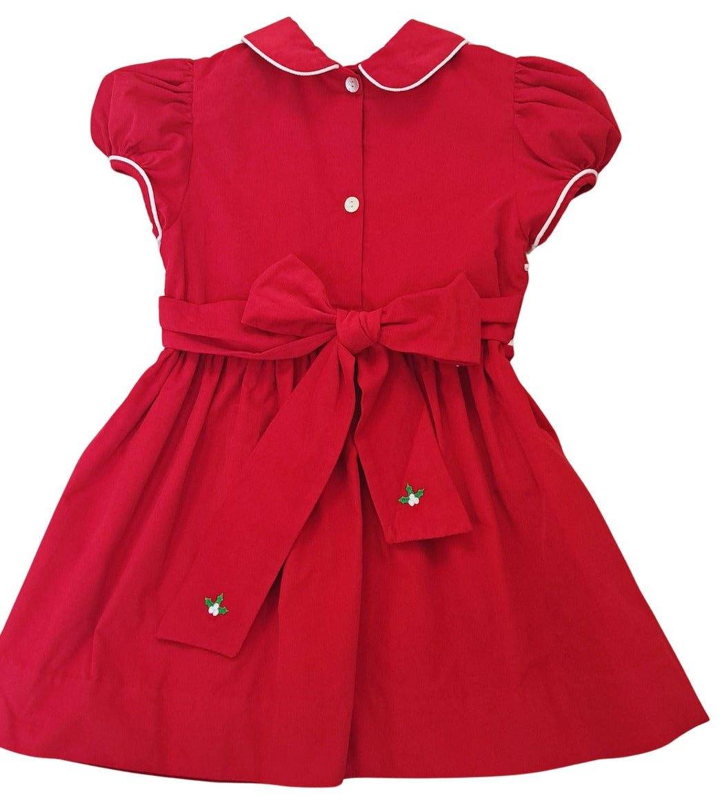 Corduroy Red Classic Christmas Dress