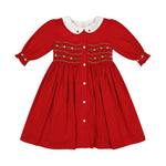 Olympe Red Holiday Smocked Dress