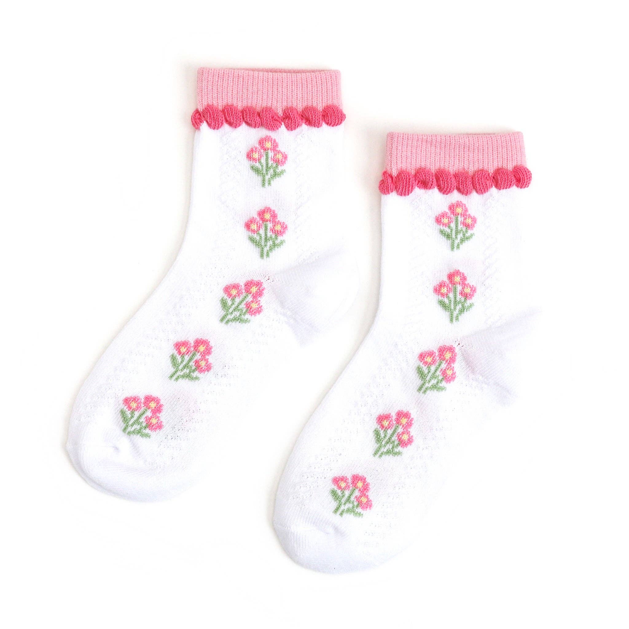 Pink Posey Midi Socks: 1.5-3 YEARS