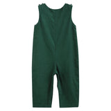 Green Christmas Smocked Overalls