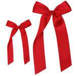 Satin Bow Alligator Clip - Cherry