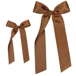 Satin Bow Alligator Clip - Chocolate
