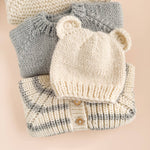 Rib Knit Stripe Cardigan, Bowie Grey Baby Kid Sweater Fall: NB 0-6m