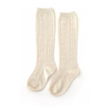 Vanilla Cable Knit Knee High Socks