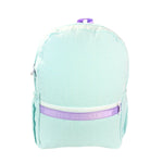 Mermaid Seersucker Medium Backpack w/ Pocket | Mint