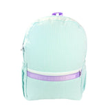 Mermaid Seersucker Medium Backpack w/ Pocket | Mint