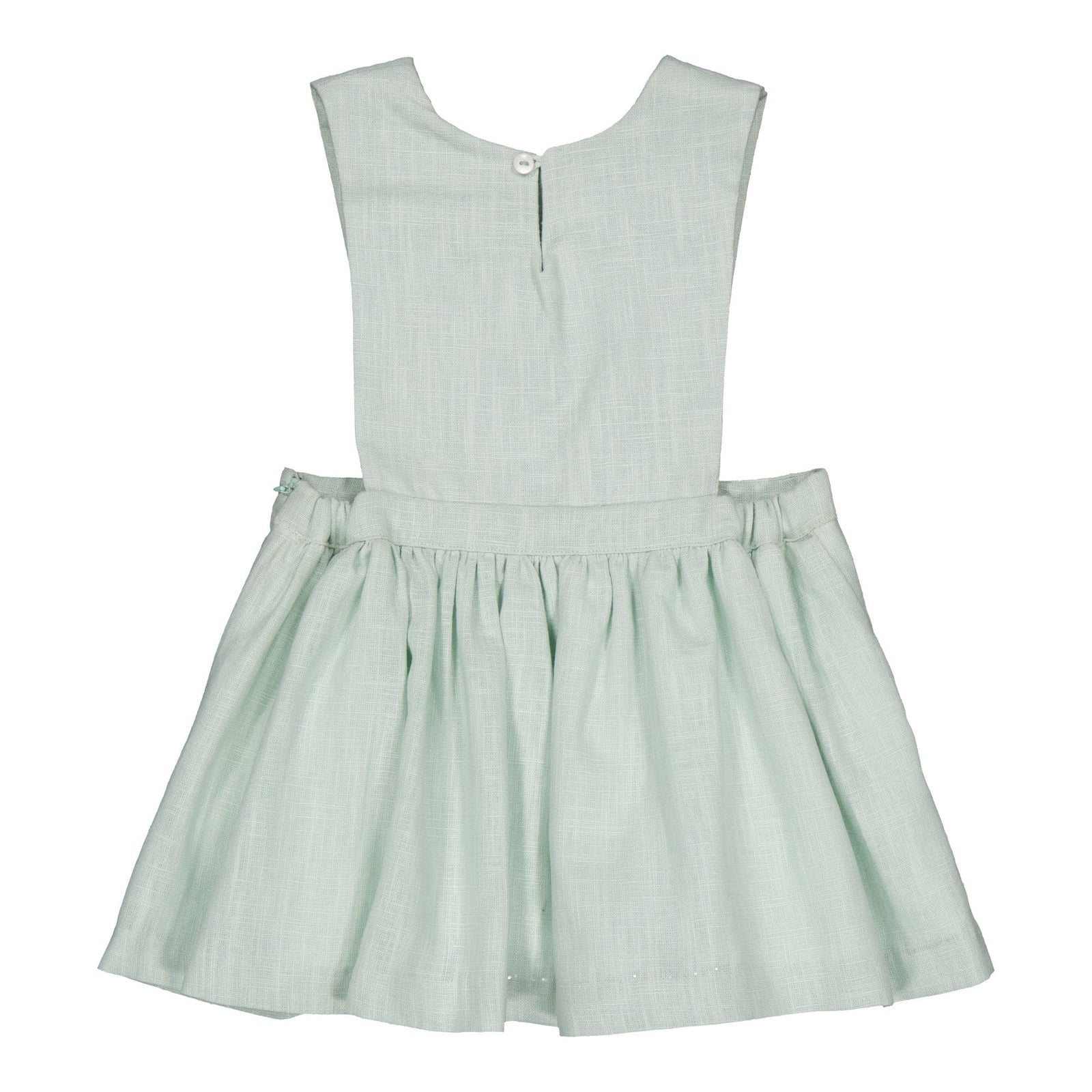 Maite Embroidered Pinafore - Mint Linen