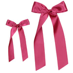 Satin Bow Alligator Clip - Peony