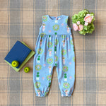 Sleeveless Rebecca Romper-Pima Topiaries and Tangerines