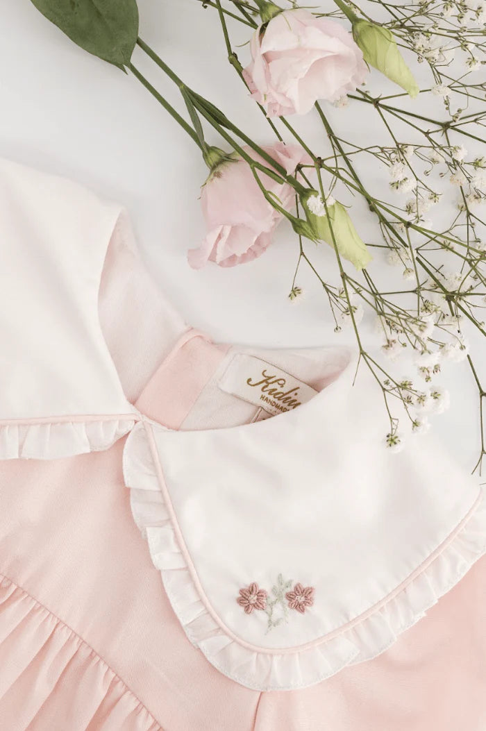 Swanille Embroidered Dress - Nude Pink Poplin