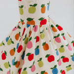 3/4 Sleeve Twirl Dress in Colorful Apples