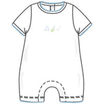 Tiny Tee Time Light Blue Embroidered Short Playsuit