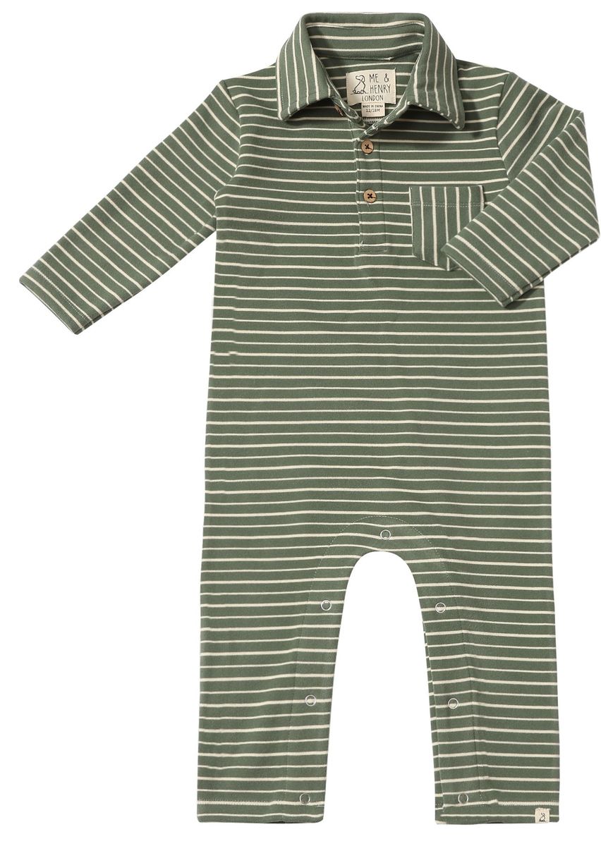 Kingston Polo Romper Forest/Cream