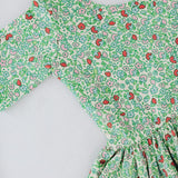 Short Sleeve Twirl Dress in Spring Green Floral