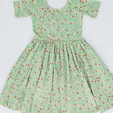 Short Sleeve Twirl Dress in Spring Green Floral