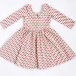 3/4 Sleeve Twirl Dress in Vintage Rose Collared