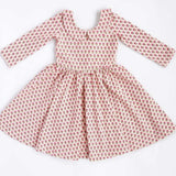 3/4 Sleeve Twirl Dress in Vintage Rose Collared