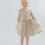 3/4 Sleeve Twirl Dress in Bella Brown